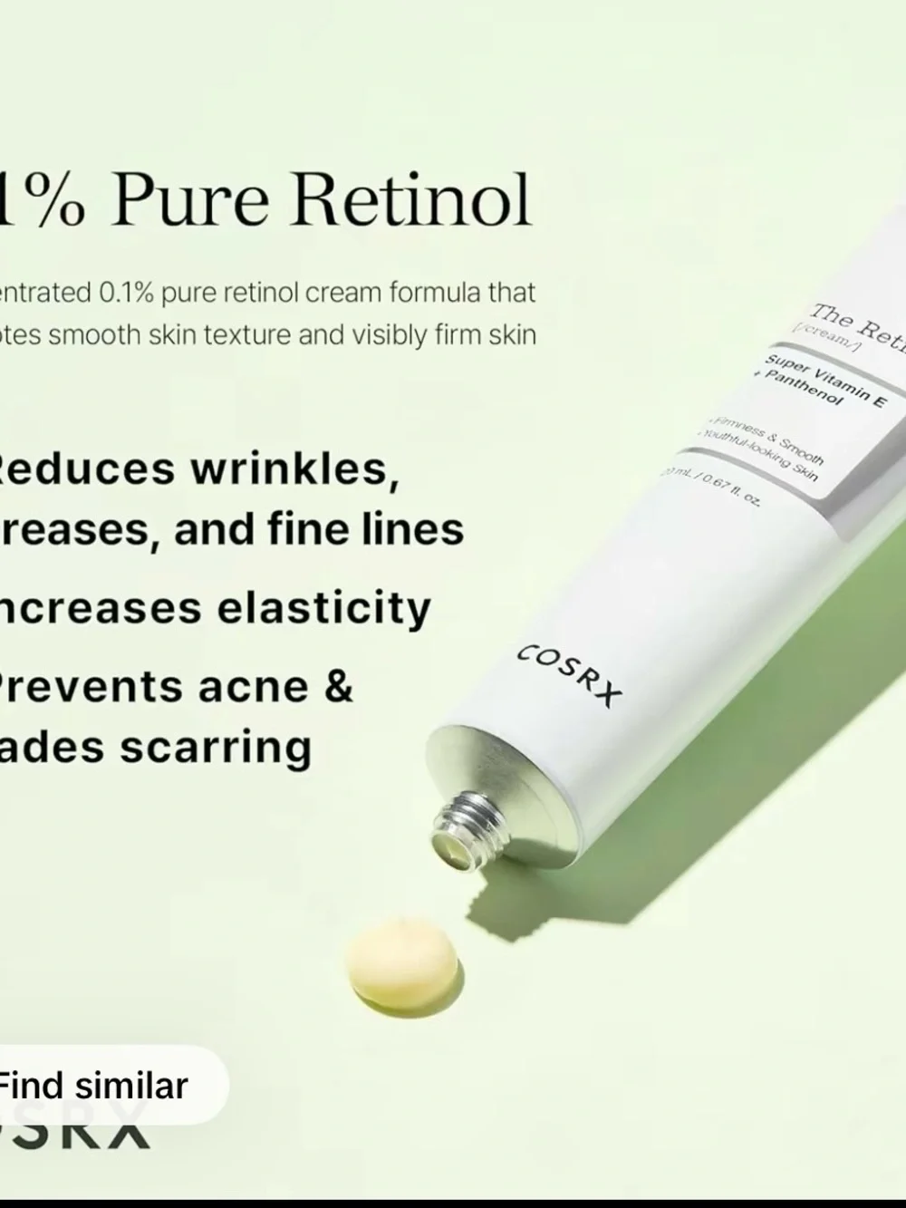 COS Lip Tube Retinol Cream in White with Black Cap